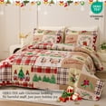 thumbnail image 6 of Jessy Home Christmas Quilt Set Twin Size Rustic Holiday Bedding Set Elf Moose Tree Cabin Lodge Quilt Lightweight Soft Microfiber Xmas Bedspread Coverlet Christmas Gift with 2 Pillowcases, 6 of 10