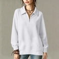 thumbnail image 2 of Casual Sweatshirt for Women Zaewscy Women's /Winter Casual Long-Sleeve Hooded Sweatshirt With Zipper And Lapel Collar White XL, 2 of 7