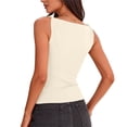thumbnail image 5 of BUIGTTKLOP Tank Tops for Women Summer Sleeveless Twist Straps Slim Fitted Ruched Asymmetrical Tops Going out Top Resort Wear, 5 of 7