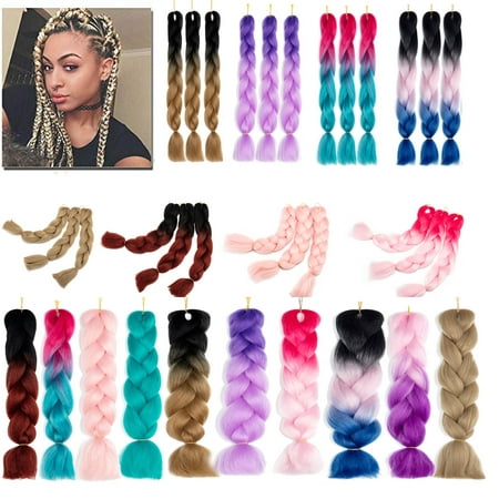 NK Beauty 3pcs Synthetic Braiding Hair Bundles Kanekalon Hair Salon Crochet Braids Ombre for Twist Braiding Hair 24 inch 95g