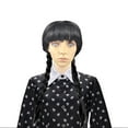 thumbnail image 4 of Girls Wednesday Wig Halloween Party Long Straight Black Braided Wig with Bangs, 4 of 5