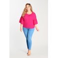 thumbnail image 1 of Blusa Dama Con Olanes En Las Mangas Color Rosa Mundo Terra 026253, 1 of 2