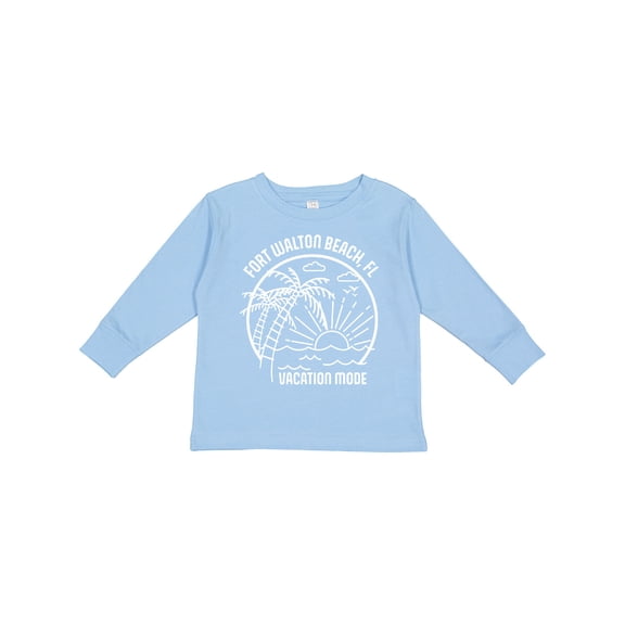 Inktastic Summer Vacation Mode Fort Walton Beach Florida Boys or Girls Long Sleeve Toddler T-Shirt