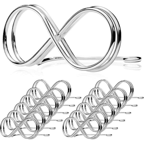Pullan 12-Pack Silver Metal Table Number Holder Stands, Infinity Place Card Clips for Wedding, Party & Reserved Sign Display