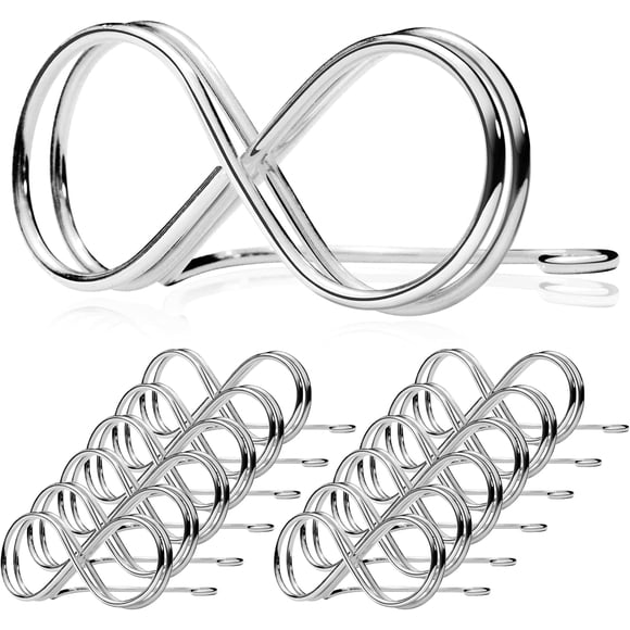 Pullan 12-Pack Silver Metal Table Number Holder Stands, Infinity Place Card Clips for Wedding, Party & Reserved Sign Display