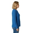 thumbnail image 3 of Turtle Bay New York Women’s Henley Shaker Knit Sweater, Long Sleeve, Button Placket, 3 of 6