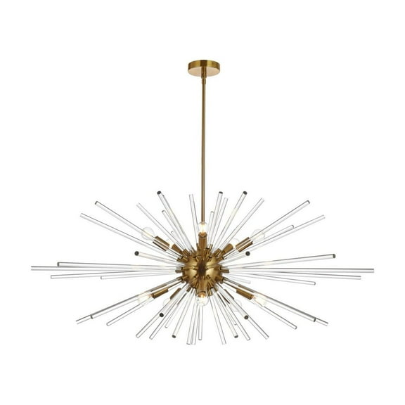 Sienna 46 inch crystal rod pendant in gold