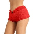 thumbnail image 2 of Women's Pants Ruffle Hem Lingerie Short Pettipants Lace Mini Low Rise Micro Skirt Red Womens Trousers M, 2 of 4