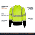 thumbnail image 4 of RefrigiWear HiVis Crewneck Sweatshirt with Reflective Tape - High Visibility Safety Pullover, Warm Workwear for Night Visibility, 4 of 7