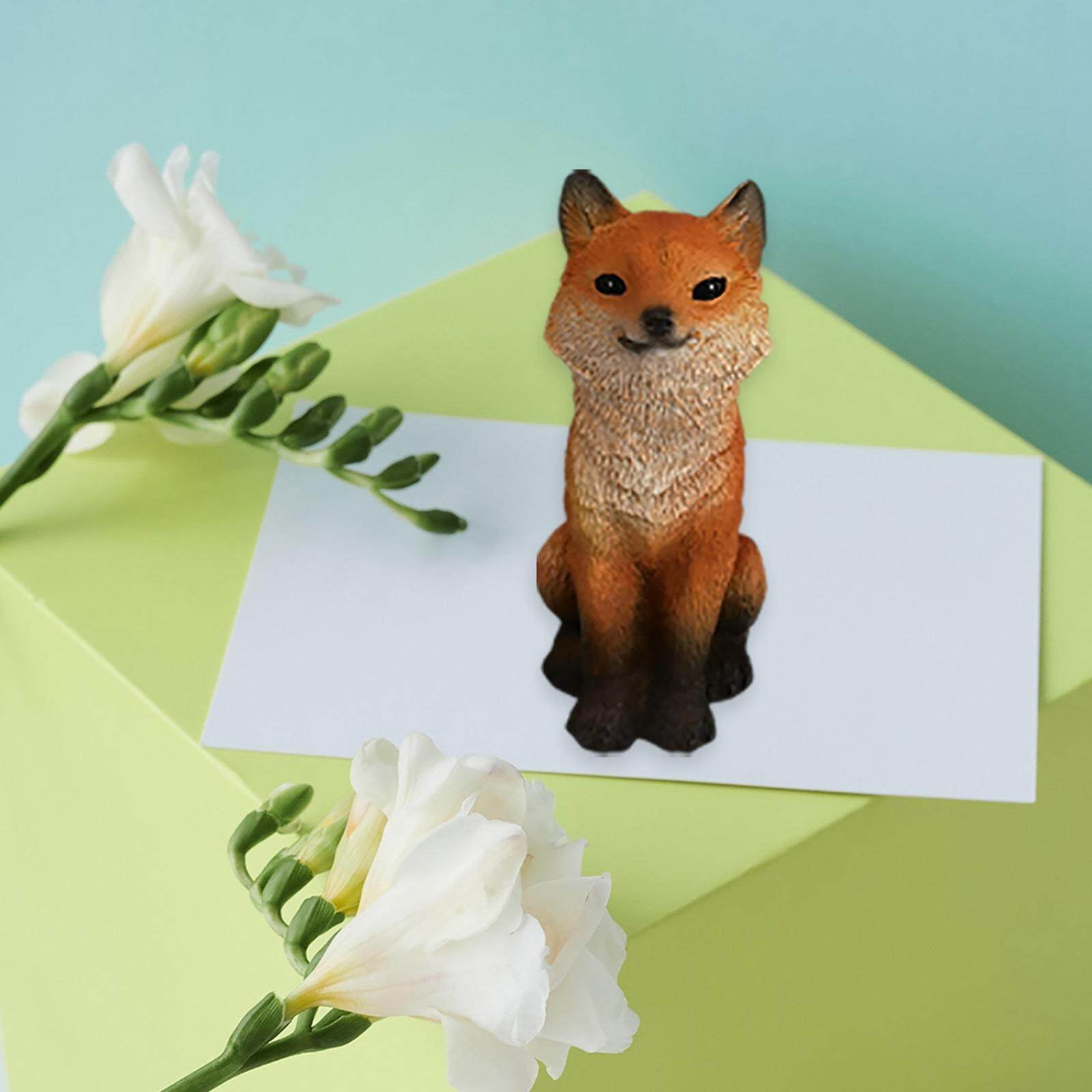 Lovely Fox Statue Polyresin Souvenir Crafts for Garden Ornament Cute Outdoor Ornament Crouching Posture Walmart