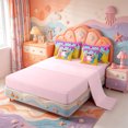 thumbnail image 3 of Manfei Colorful Axolotl 7pcs Queen Bedding,Cartoon Amphibian Bedding Comforter Set Queen,Pink Reversible, 3 of 7