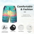 thumbnail image 3 of Honeii Retro Palm Beach Sunset Print Men's Swim Shorts,Mens Swim Trunks,Breathable Mesh Beach Shorts for Swimming,Surfing, and Beach Activities-Medium, 3 of 6