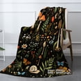 thumbnail image 2 of Spxubz Mushroom And Flowers Pattern Flannel Throw Blanket For Gift Home Sofa Bed Decoration 50x40 inch, 2 of 5