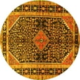 thumbnail image 1 of Ahgly Company Machine Washable Indoor Round Persian Yellow Traditional Area Rugs, 3' Round, 1 of 4