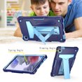 thumbnail image 3 of Dteck Case for Samsung Galaxy Tab A7 Lite 8.7-inch SM-T220 T225 (2021 Released),Shockproof Armor 3 Layer Protection Hybrid Rubber Hard PC Back Kickstand Cover,Navy+Blue, 3 of 4