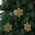 thumbnail image 5 of Gustave 4inches Set of 12 Plastic Glitter Snowflake Christmas Ornaments for Xmas Tree Decorating, Garland Crafting, Home Christmas New Year Embellishing "Gold", 5 of 7