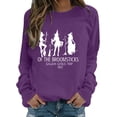 thumbnail image 2 of YVNAURA Halloween Graphic Pullover Crewneck Sweatshirt for Women Vintage Salem Witch Print Oversized Loose Fit Long Sleeve Casual Spooky Season Fall Top 1 Pack, Purple,L, 2 of 4