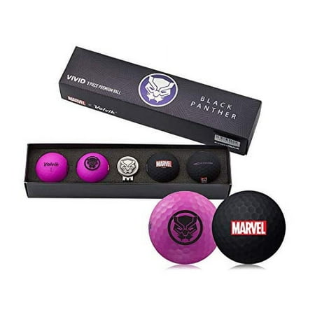 UPC: 0818615024638 | Volvik Vivid Marvel X Golf Balls (Black Panther  4pk) Avengers Gift Set NEW