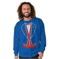 thumbnail image 3 of Patriotic American Flag Print Tuxedo Men's Big & Tall Crewneck Sweatshirt Brisco Brands 2X, 3 of 5