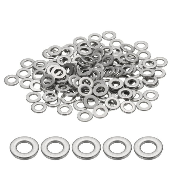 M4 Flat Washer for Screw, 200Pcs 304 Stainless Steel Washers 4MM ID x 8MM OD x 1MM Thick(Silver Tone)