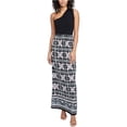 thumbnail image 1 of Rachel Roy Maxi vestido en contraste para mujer, negro, XS, 1 of 1