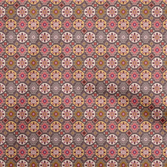 oneOone Velvet Wine Fabric Asian Kilim Sewing Craft Projects Fabric Prints By Yard 58 Inch Wide