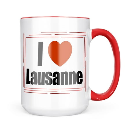 

Neonblond I Love Lausanne region: of Vaud Switzerland Mug gift for Coffee Tea lovers