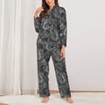 thumbnail image 2 of KLL Snake Print Women's Long Sleeve Pajamas with Pants Sleepwear Loungewear 2 Set-XX-Large, 2 of 7