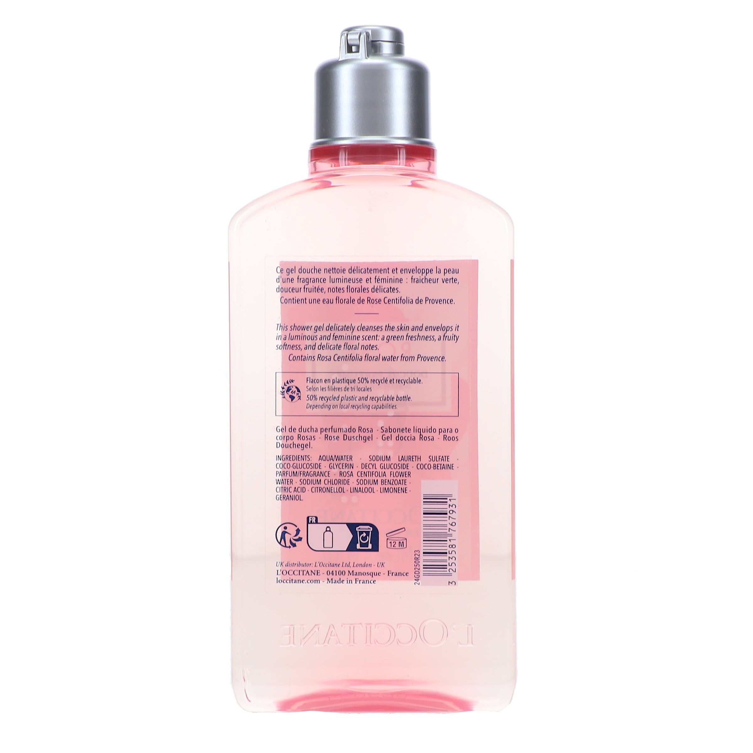 L'Occitane Rose Shower Gel, Skin and Body Wash, Floral