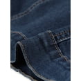 thumbnail image 5 of Chaquetas de mezclilla lavada para mujer Chaqueta vaquera recortada de manga corta abullonada Azul Oscuro XL, 5 of 5