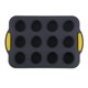 thumbnail image 2 of Small Cupcake Silicone Muffin Pan 12 Round Holes Non Stick Baking Tray, 2 of 9