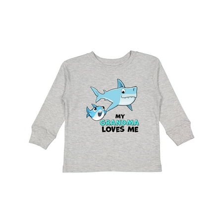 

Inktastic My Grandma Loves Me with Cute Sharks Gift Toddler Boy or Toddler Girl Long Sleeve T-Shirt