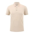 thumbnail image 1 of Collar de Cuello Suave, Color Sólido Casual Cuello de Vuelta de los Hombres Camiseta de Manga Corta Hecha de Poliéster Ligero para el Uso Diario de Verano, 1 of 8