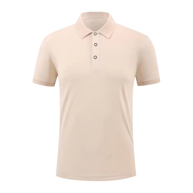 Collar de Cuello Suave, Color Sólido Casual Cuello de Vuelta de los Hombres Camiseta de Manga Corta Hecha de Poliéster Ligero para el Uso Diario de Verano
