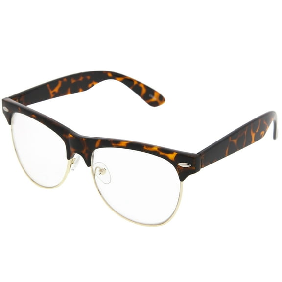 grinderPUNCH Classic Half Frame Clear Lens Adult Sunglasses for Men and Women