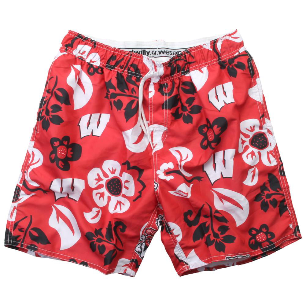 Wes and Willy - Men's University of Wisconsin Badgers Swim Trunks ...