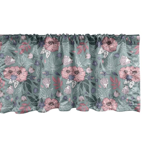 Ambesonne Garden Art Window Valance, Nature Growth Design, 54" X 18", Multicolor