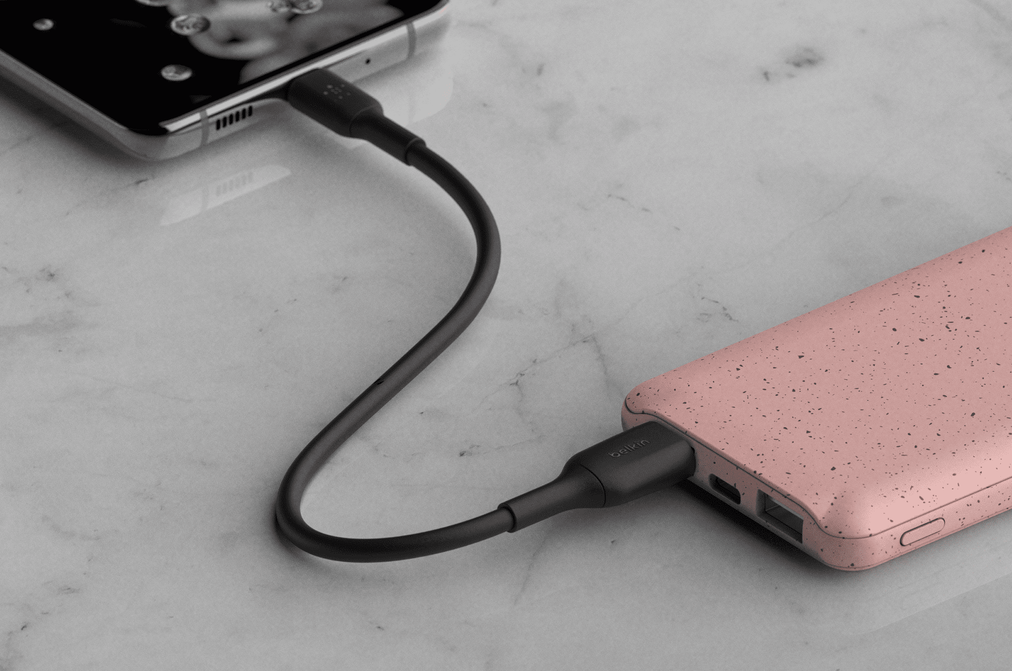 pink belkin portable charger