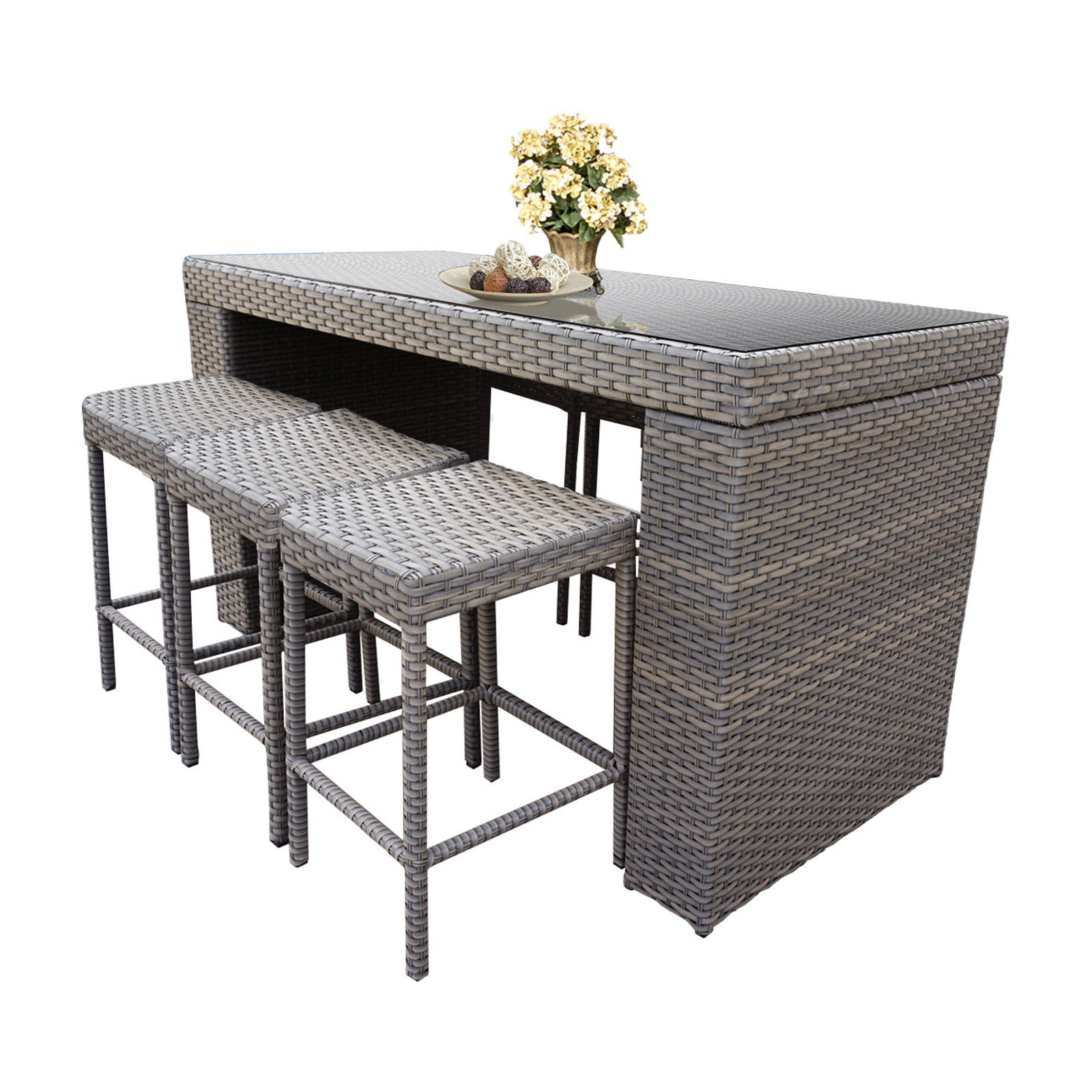Tk Classics Florence 7 Piece Wicker Bar Height Patio Dining Set Tk Classics Florence 7 Piece Wicker Bar Height Patio Dining Set Com