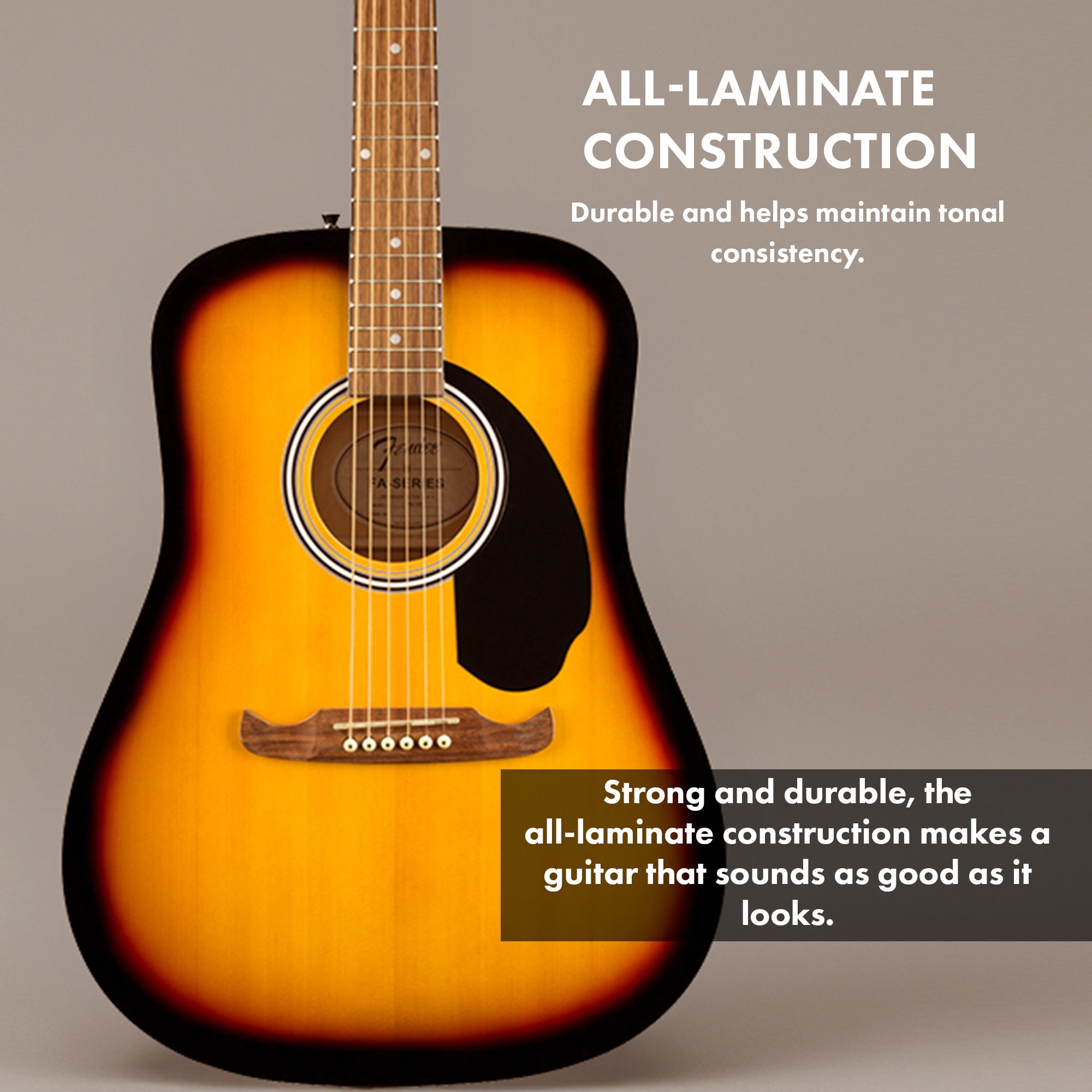 Fender FA-125 Dreadnought Acoustic Guitar - Sunburst w/ Gig Bag