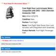 thumbnail image 2 of Front Right Door Lock Actuator Motor - Compatible with 2002 - 2003 Chevy Avalanche 1500, 2 of 3