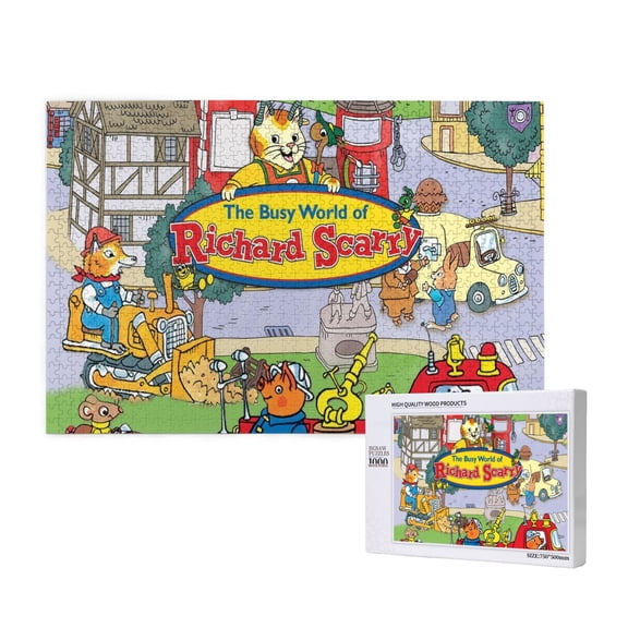 The Busy World Of Richard Scarry Jigsaw Puzzle,1000 puzzle pieces Gift Toys Art Home Decor