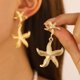 thumbnail image 2 of Pendientes de estrella de mar para vacaciones en la playa, aretes minimalistas de estrella del océano, aretes colgantes de animales, regalo para mujeres y niñas, 2 of 3
