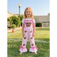 thumbnail image 6 of RUINIXCW Toddler Baby Girl Football Game Day Outfit Gingham Plaid Romper Overall Rugby Embroidery Sleeveless Jumpsuit Overalls Bell Bottoms, 6 of 9