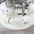 thumbnail image 3 of ESULOMP Christmas Tree Skirt, 31 Inch White Soft Faux Fur Tree Skirts Plush Christmas Decorations, White Ornaments Christmas Tree Skirts Xmas Decorations Indoor Holiday Party Decor, 3 of 9