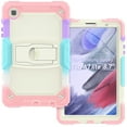thumbnail image 7 of Dteck with Shoulder Strap Case for Samsung Galaxy Tab A7 Lite 8.7-inch SM-T220 T225 (2021),Shockproof Rugged Rubber 3-Layers Protection Armor Case Hybrid Hard Kickstand Cover,Pink+Blue, 7 of 7