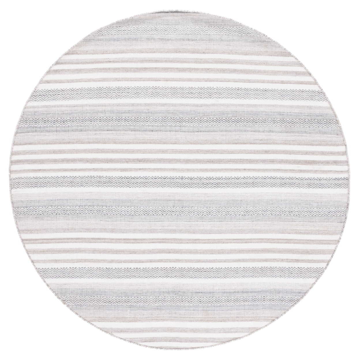 SAFAVIEH Kilim Malena Striped Polyester Area Rug, Ivory/Charcoal, 8' x 10'