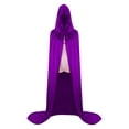 thumbnail image 1 of Xiao Hua Capa de terciopelo con capucha para adultos, unisex, para Halloween, cosplay, talla XL (64,96 pulgadas), color morado, 1 of 2