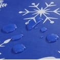 thumbnail image 5 of Christmas Blue Table Cloth, White Snowflake Print, Flannel Backed Vinyl Tablecloth for Rectangle Tables, Waterproof PVC Plastic Table Cover for Christmas Winter, Holiday Party Use 52 x 70 Inches, 5 of 6