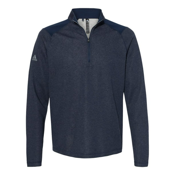 Adidas - Adidas - Heathered Quarter Zip Pullover with Colorblocked ...